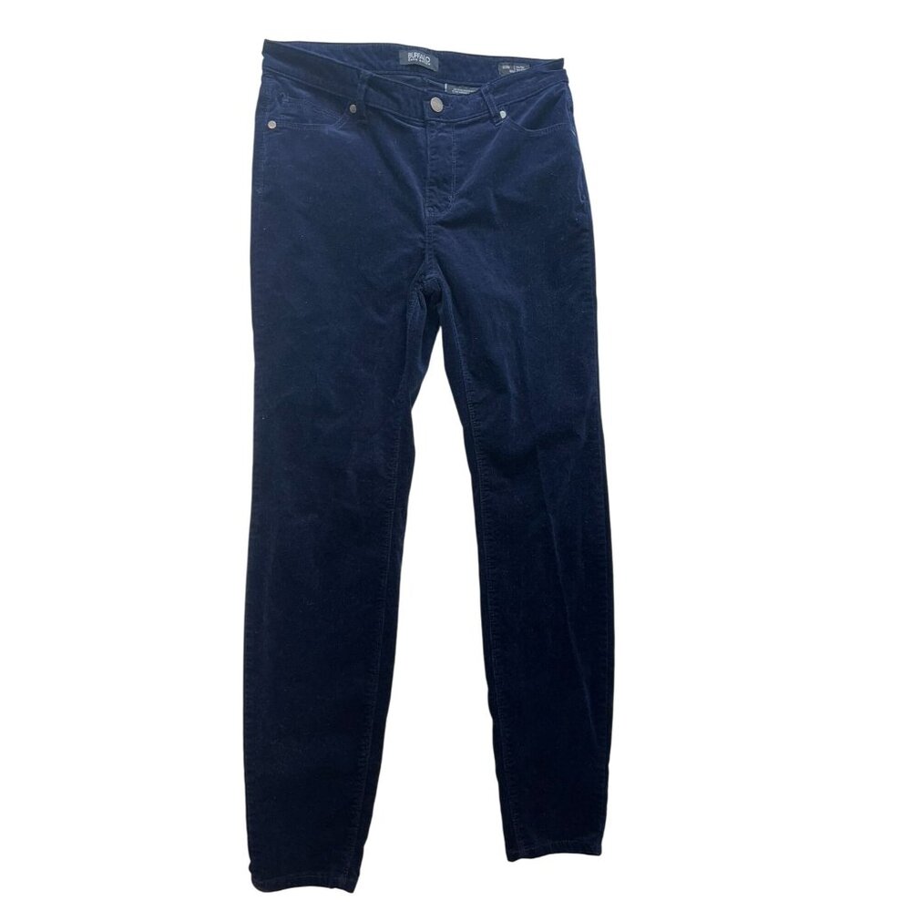 Buffalo David Bitton Womens Corduroy Pants 8/29 Icon Mid-Rise Skinny Leg Blue